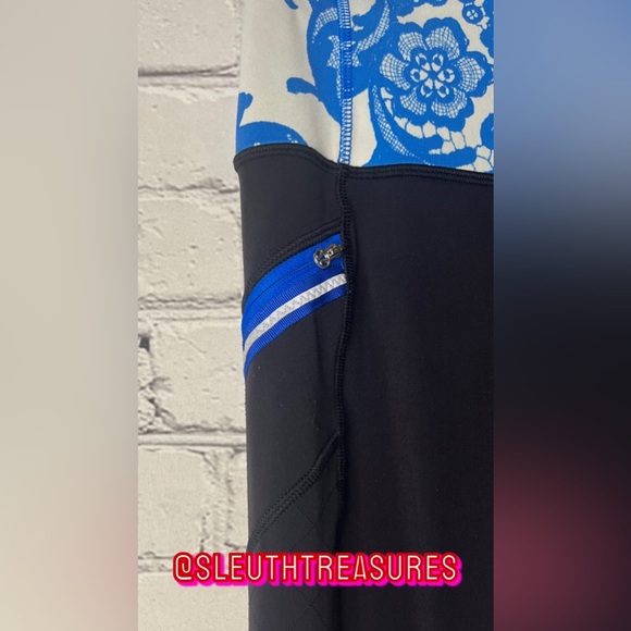 Lululemon Toasty Tech Tight Women's Size 8 Full Length Black Blue Leggings - Picture 3 of 8